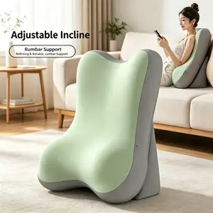 2-Piece Memory Foam Bed Rest Pillow | Adjustable Neck & Lumbar Support for Reading in Bed, Sitting Up, Office & Sofa | Anti-Slip