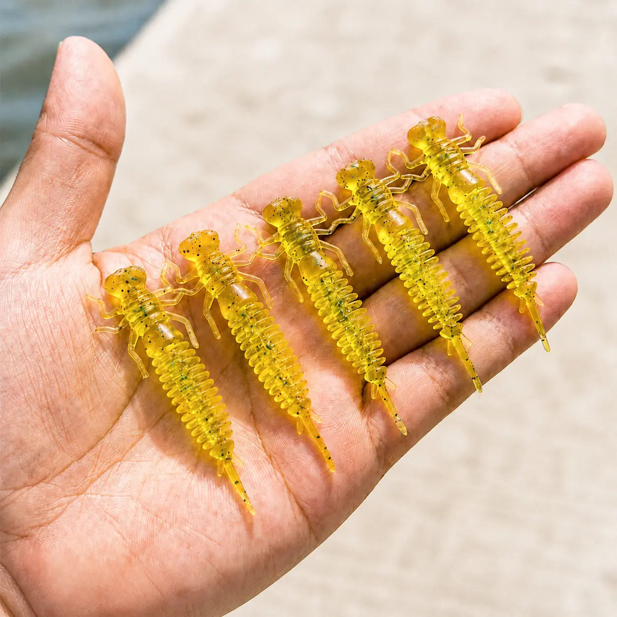 20pcs Realistic Dragonfly Larva Soft Plastic Lures, 2.8 in Compact Insect Baits for Bass, Trout Fishing Gear