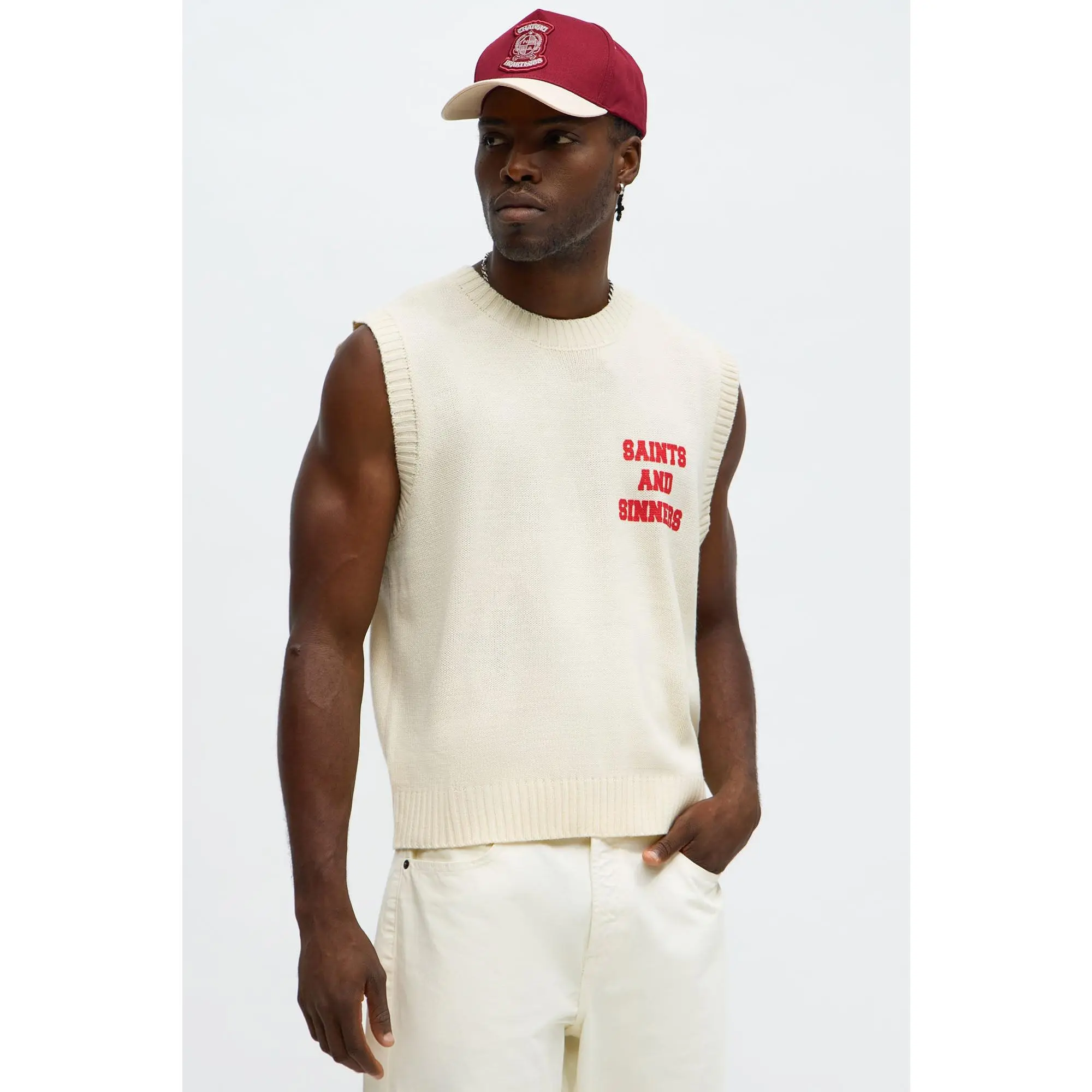 Social Club Sweater Vest - Cream