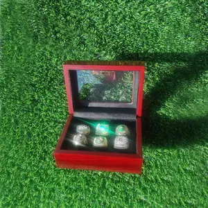 NATIONAL FOOTBALL CHAMPIONSHIP RING 1961 1965 1966 1967 1996 2010 GREEN BAY ，SIX CHAMPIONSHIP RINGS WITH WOOD BOX GIFT FOR CHRISTMAS AND BIRTHDAY