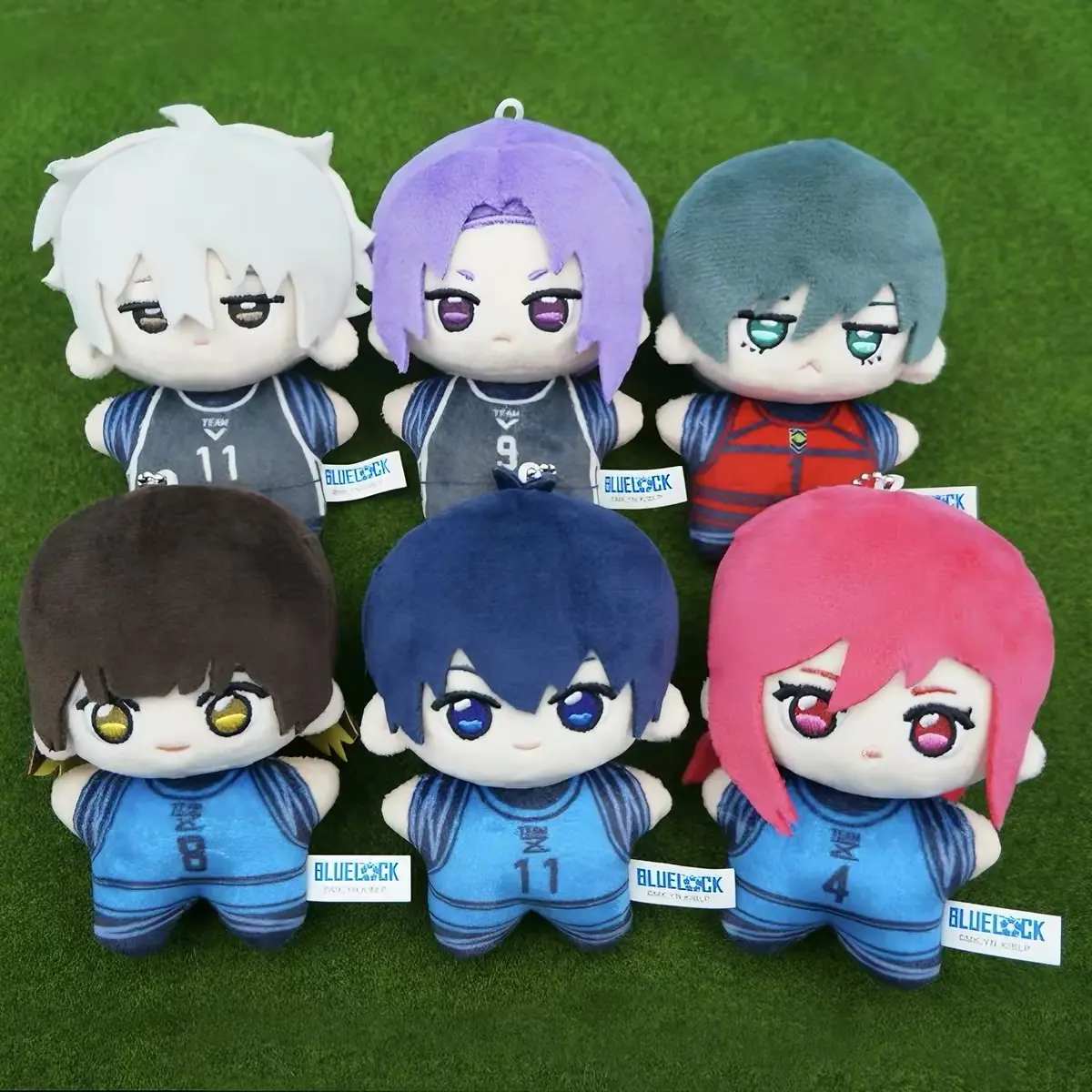 Blue Lock Plush 12cm (4.5") - Cute Chibi Stuffed Figure Doll Pendant for Backpack & Ita-bag, Official Style Yoichi Isagi/Nagi/Rin Mini Plushie Accessory, Otaku Gift for Fans