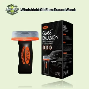 Windshield Oil Film Eraser Wand - The Ultimate Streak-Free Solution to Prep for Rain Repellents-All-in-One Pro Kit with Glass Cleaning Emulsion Formula and Sponge