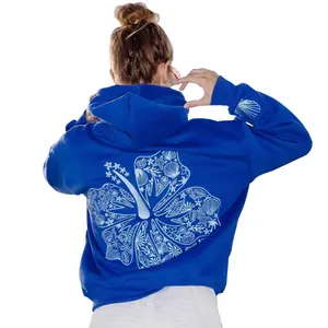 Women’s Hooded Pullover – Floral and Palm Tree Print, Beach Streetwear Style Tops, Machine Washable Spring/Fall Sweatshirt for Casual Daily Wear, Spring Fall Apparel, Comfortable Clothing for Men and Women,Womenswear