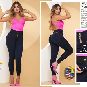 IBC Jeans High Waist with 5 Buttons Detail Women's Fashion Denim Trousers Pants