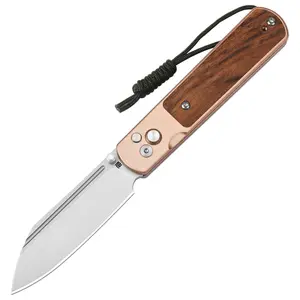 ArtisanCutlery Holm 1875 S90V Steel Blade Copper and Wood Handle Folding Knives Precision Camping Tool Emergency Survival Gear