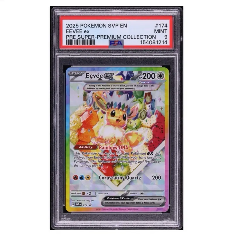 Pokémon Eevee ex 174, Scarlet & Violet Promo Holo Card, English 2025, PSA 9 Graded Trading Card