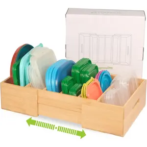 Expandable Kitchen Cabinet Organizer for  Storage Container Lids,  Drawer  Adjustable Dividers, Box for Kitchen Storage and Organization, Lids Organizer for Cabinet ()