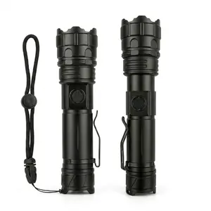 P70 LED Flashlight 500M Long-range Zoomable Waterproof Portable Aircraft Aluminum Alloy with Multi-Battery Support and Phone Charger