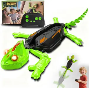 Wall Climbing Lizard Chameleon Car with LED Lights, Interactive Pet Toy for Cats & Kids, Rechargeable Battery Included, Fun Home Entertainment Game