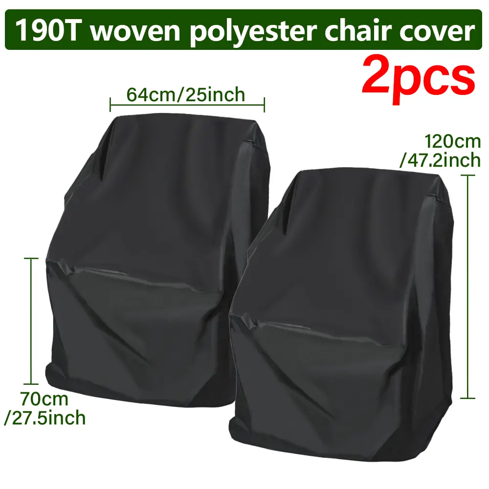 2Pcs Stacked Chair Dust Cover Storage Bag, Outdoor Garden Furniture Rainproof Dustproof Waterproof Cover, Patio Sofa Cover, All-Season Chair & Sofa Protector for Home, Balcony & Courtyard Use
