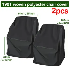 2Pcs Stacked Chair Dust Cover Storage Bag, Outdoor Garden Furniture Rainproof Dustproof Waterproof Cover, Patio Sofa Cover, All-Season Chair & Sofa Protector for Home, Balcony & Courtyard Use