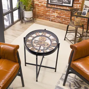 Industrial Style Mechanical Clock Coffee Table