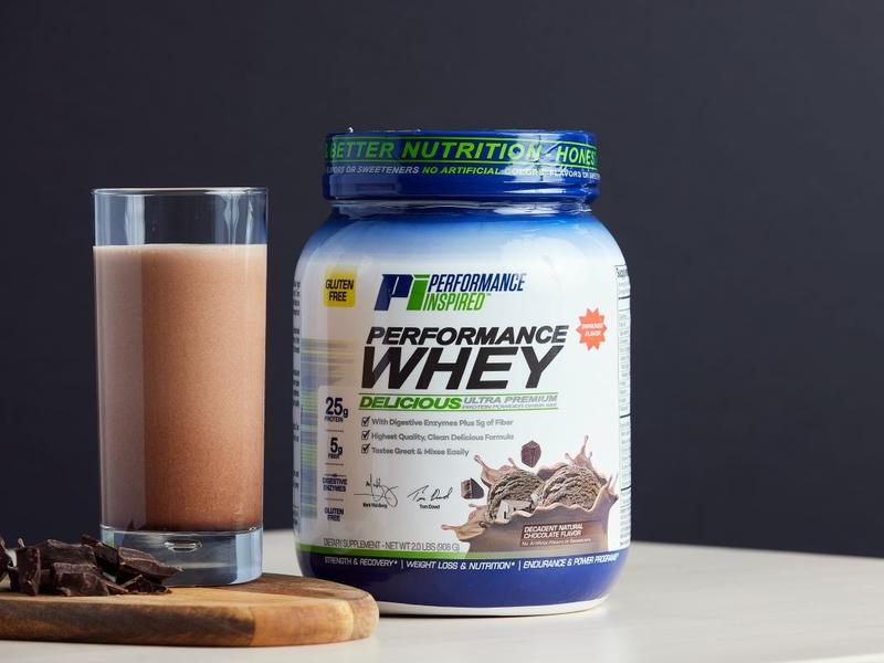Performance Inspired Performance Whey Protein Powder - All Natural 25G - Contains BCAAs Digestive Enzymes Fiber Packed Gluten Free 2lb - Healthcare