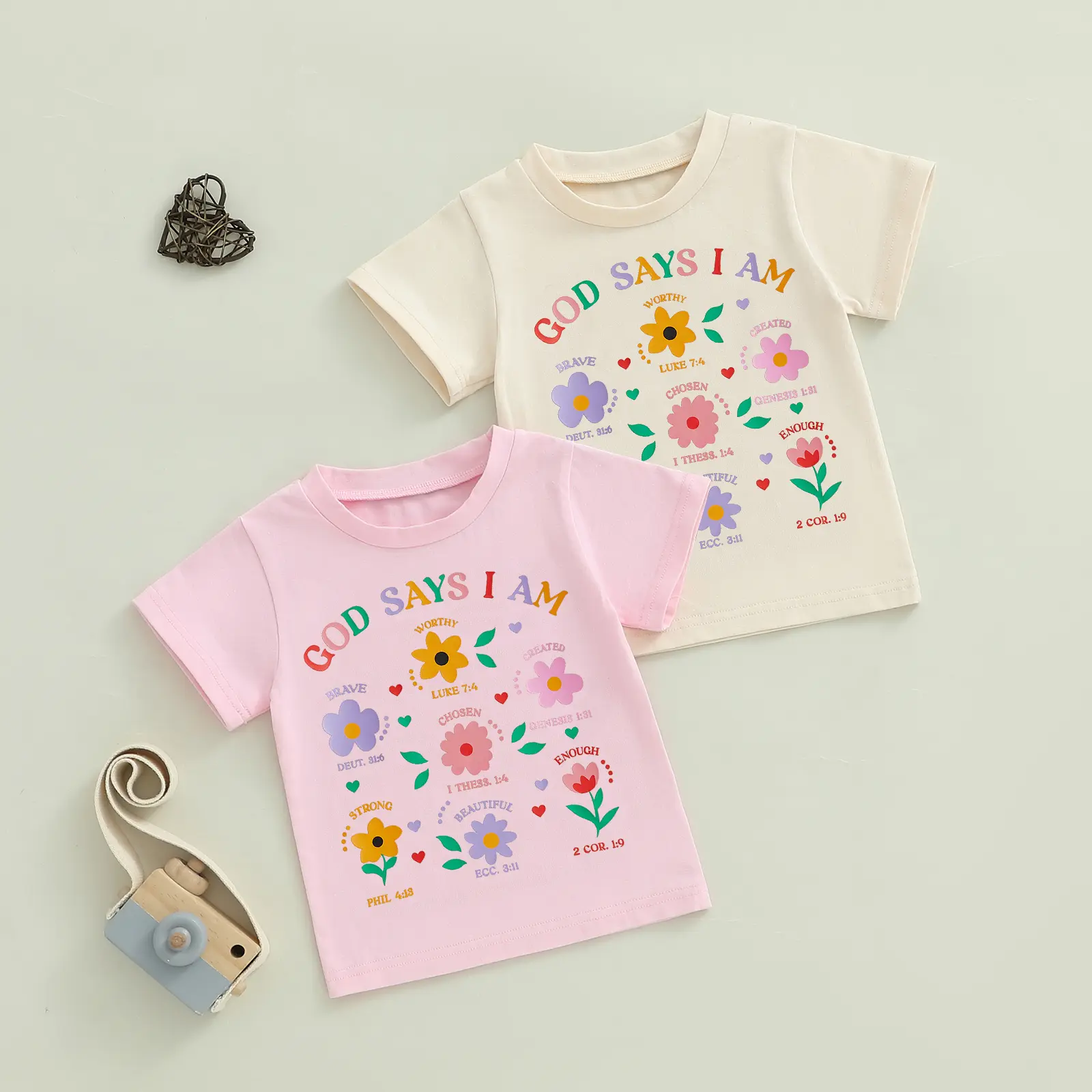 Toddler Baby Little Kids Girls T-shirt Short Sleeve Flower Print Summer Tops Clothes for Casual Daily 1-6 Years