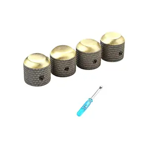 4Pcs Guitar Tone Volume Knobs Brass Electric Guitar Accessories Professional Volume Timbre Knobs for Daily Use Indoor Electric Guitar