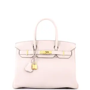 Pre-owned HERMÈS Leather Tote Bags REBAG Hermes Birkin Handbag Light Togo with Gold Hardware 30 by Rebag
