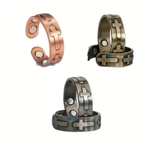 Jesus Easter Copper Magnetic Rings Multi Colored Men Women