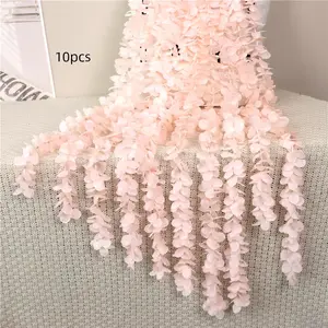 Home Decoration Artificial Flower String (10pcs), Plastic Faux Flowers, Simulated Floral Decoration, DIY Decoration Supplies For Home Party Wedding Festival, Room Decor, Home Decor