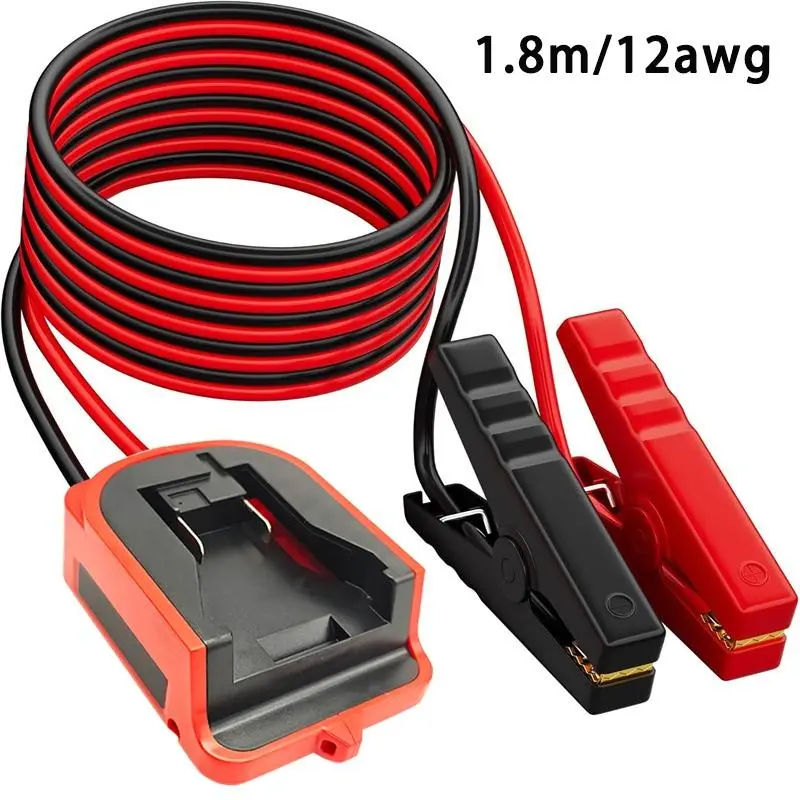 6FT 12AWG Jumper Starter Cable with Heavy-Duty Clamps, Compatible with MIL 18V Lithium Batteries, for Flexible and Safe Jump-Starting of Car, Motorcycle, Small Engine Boost