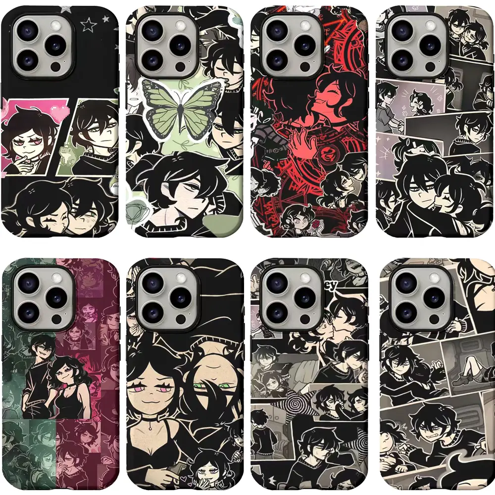 Anime Andy & Lilly From The Coffin of Andy and Leyley Print Phone Cases For iPhone 17 Promax Air 16 Pro 15 14 Plus 13 12 & Samsung S23-26 Glossy Hard Film Cover For Game Fans, Teen Graduation Gifts