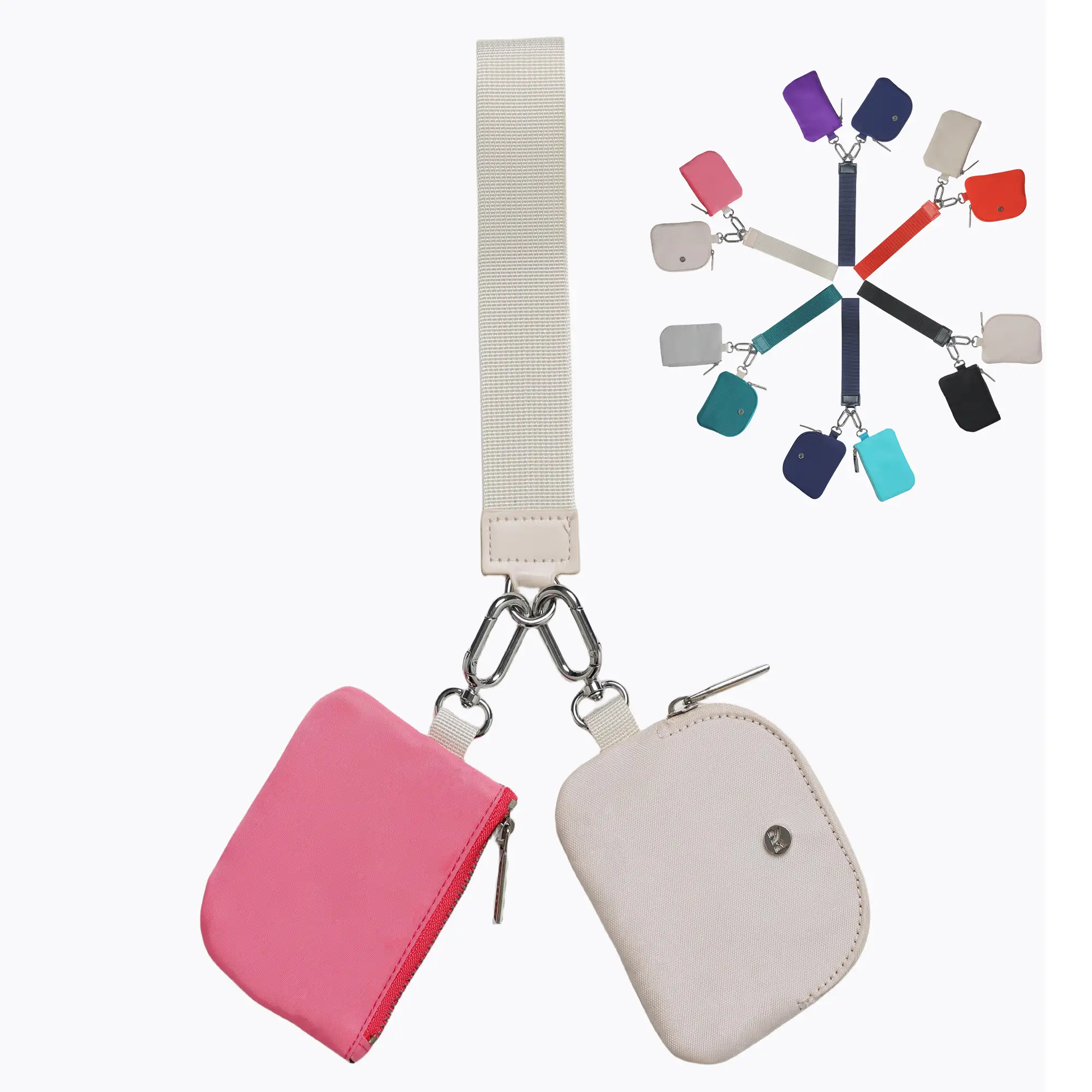 ISUNIE Mini Zip Around Wristlet Wallet with Nylon Wrist Strap for Women - Waterproof, Easy to Clean, Perfect for Travel and Daily Use Purse