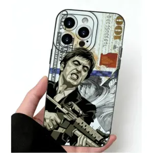 Trendy Pattern with "Scarface"-- for iPhone 15/14/13/12/11 XS XR X 7 8 Plus Pro Max- Black TPU Soft Case. The Case Provides Good Protection And Trendy And Novel Patterns, Suitable for Boys And Girls, Gift/Anniversary/Holiday Gift, Good Choice.