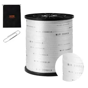 fathersdaygift VEVOR Polyester Pull Tape, 5/8x 630' Mule Tape Flat Rope, 2200 lbf Tensile Capacity, Printed Webbing Cable Pulling Tape for Packaging, Gardening, Commercial Electrical, Conduit Work, Whit