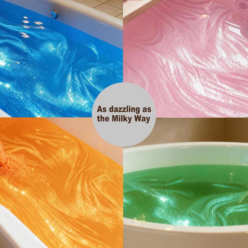 2PCS Sparkle Bath bomb Powder, Aesthetic Sparkle Bath Bomb Powder Gift Set, 2-Pack Pink & Green Glitter Bath Dust with Natural Essential Oils, Relaxing Spa Day Soak for Women, Christmas Self-Care Gift I