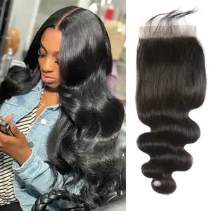 Lace Frontal Closure Body Wave Skinlike Closure Human Hair Natural Black Color Brazilian 4x4 13x4 13x6 Ear to Ear HD Transparent Lace Frontal Closure
