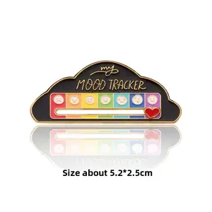 My Mood Tracker-Mood Slide Pin – Express Your Feelings Without Speaking, Fun Interactive Enamel Lapel Pin