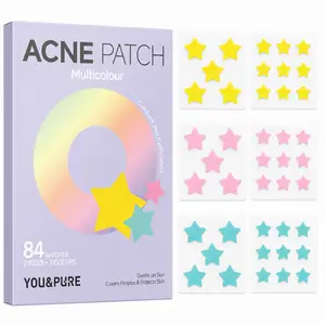 YOU&PURE 84 Count Star-Shaped Pimple Patches for Face, Multicolour Hydrocolloid Acne Patch, Cute Spot Stickers for Covering Cheeks, Forehead, Chin Blemishes & Breakouts, All Skin Types， #Summervibes