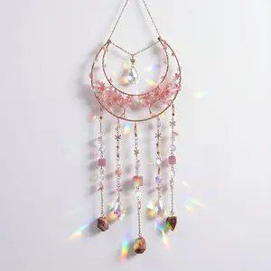 Dream Catcher , Boho Moon Dream Catchers for Adults Girls,   Dreamcatcher Wall  for Bedroom Living Room Window Garden Decor