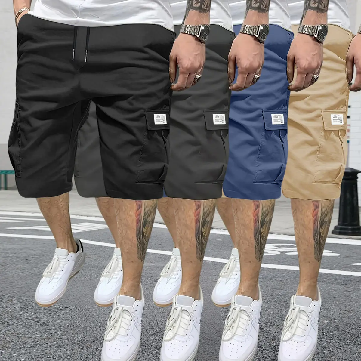 Black + Gray + Blue + Khaki