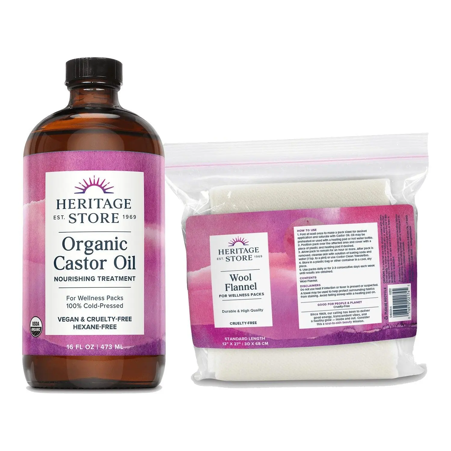 Organic Castor Oil and Wool Flannel Bundle