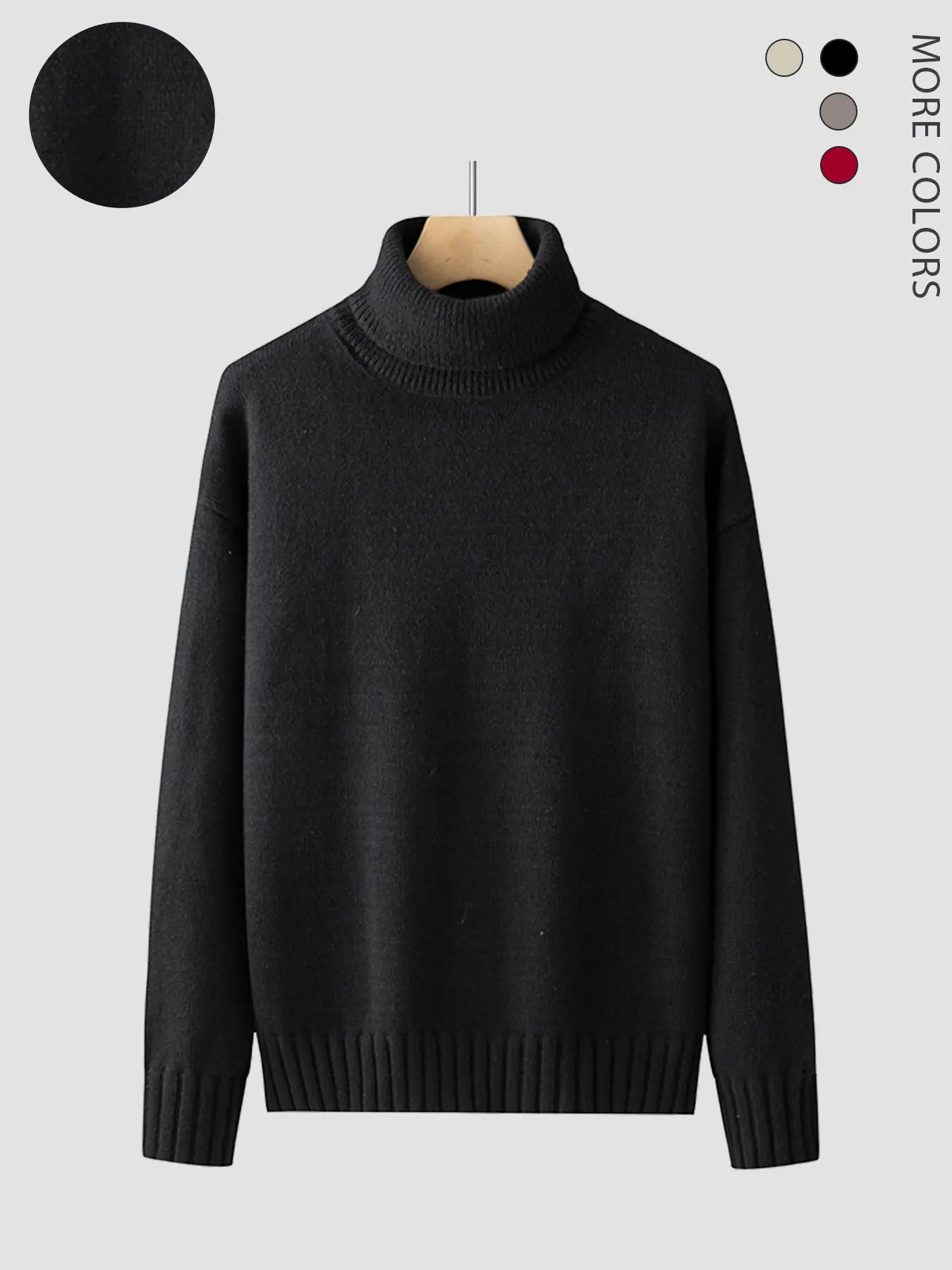 Men's Fall Winter High Neck Sweater, Casual Plain Knit Pullover, Fitted Warm Insulated Top for Home & Outdoor Wear, Sweater Knitwear, Turtleneck Knitwear