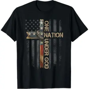 Celebrating Unity Under Divine Sovereignty with American Flag T-Shirt for Independence Day