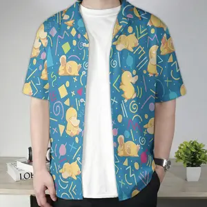 Duck Retro Pattern Hawaiian Shirt– Tropical Anime Summer Shirt, Anime Hawaiian Shirt for Fans #alohashirt #hawaiianshirt #tropicalvibes #summeroutfit #beachwear #viraloutfit