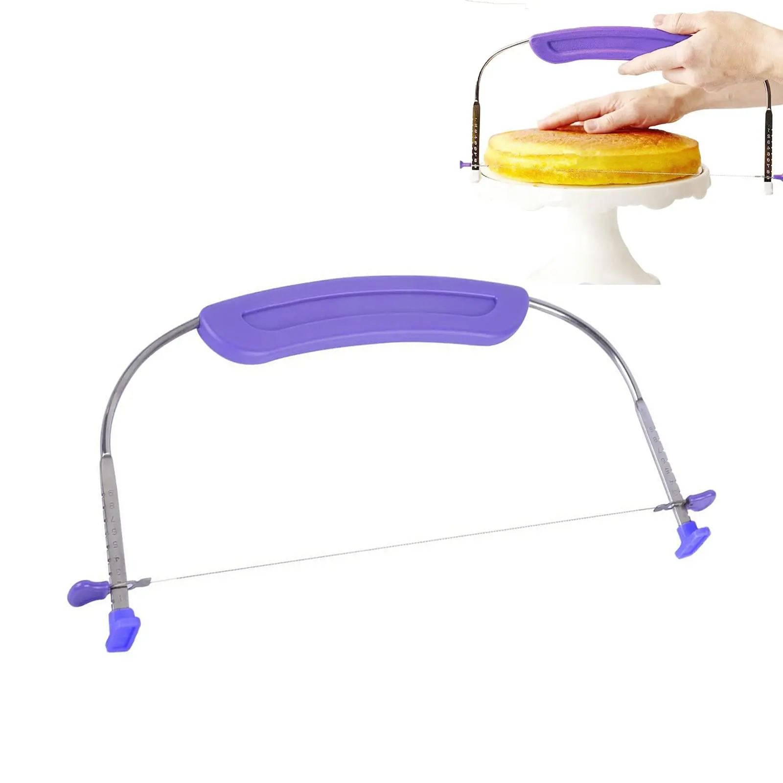 Adjustable Cake Leveler  Professional Slicer With Stainless Steel Wires And Handle For Leveling Tops Of Layer Cakes Suitable 10 Inch