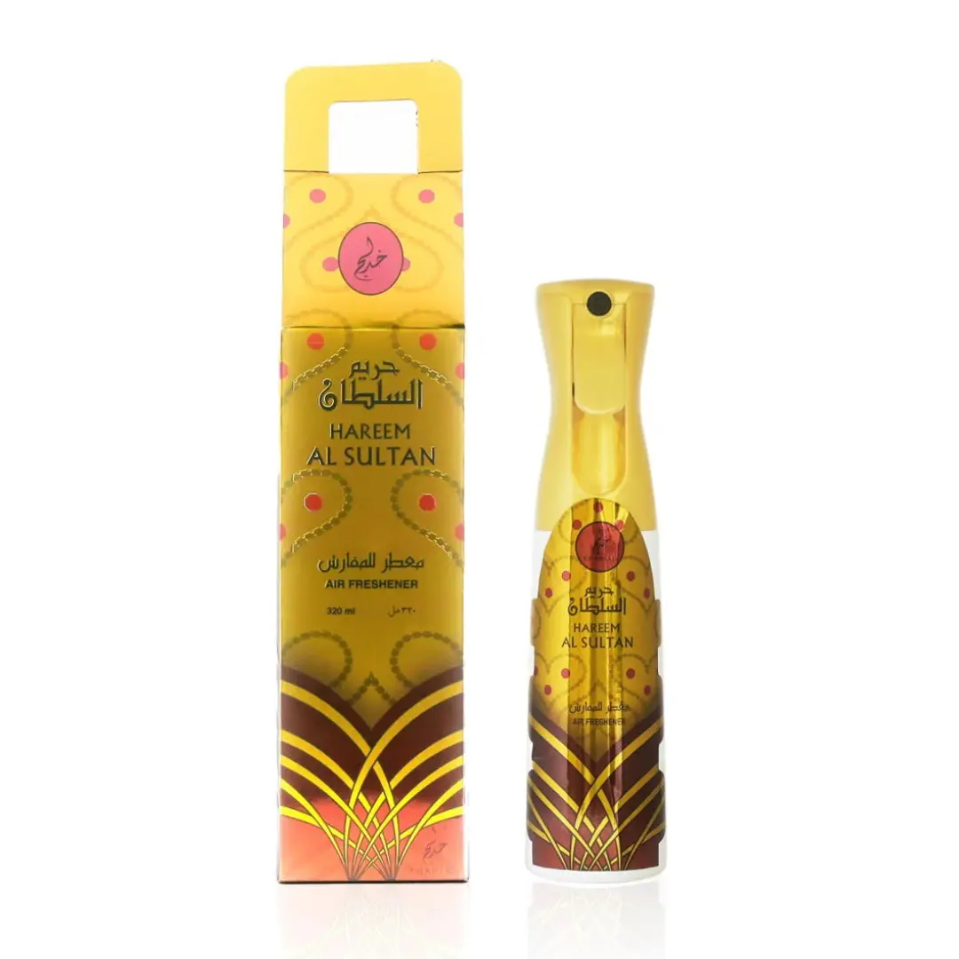 Khadijah HAREEM AL SULTAN GOLD Air Freshener Spray - 10.1oz(300ml) Vanilla & Floral Oriental Scent, Home Fragrances for Personal Care & Scented Room Use, Home Fragrances Spray