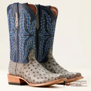 MENS ARIAT FUTURITY RELENTLESS BUCKLES GREY FULL QUILL OSTRICH 10053826