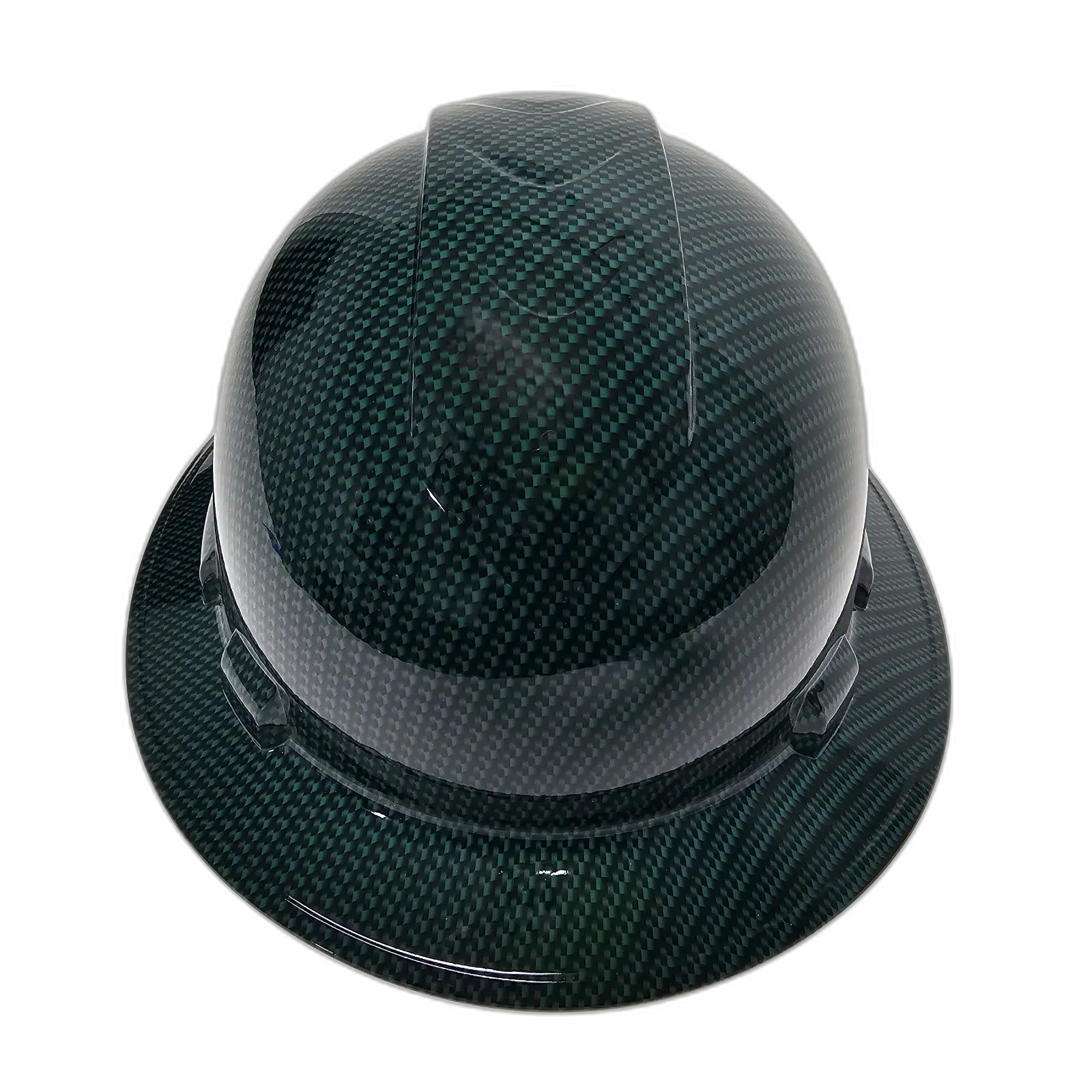 Forest Green Carbon Fiber - Custom Hydro Dipped Full Brim Hard Hat