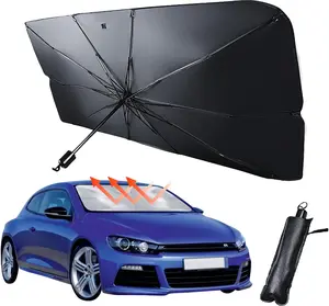 Car Windshield Sun Shade Umbrella Foldable Sun Visor Protect Car from UV Rays and Heat Sunshade Cover for Car Front Window, 52'' x 31 ''