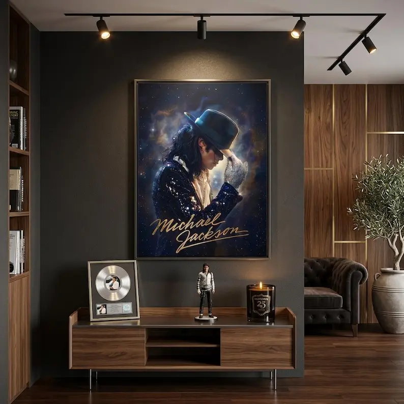 Michael Jackson Wall Art Poster, King of Pop, Music Legend Wall Decor, MJ Portrait Print, Gift for Music Lovers ( Unframed - Print Only )