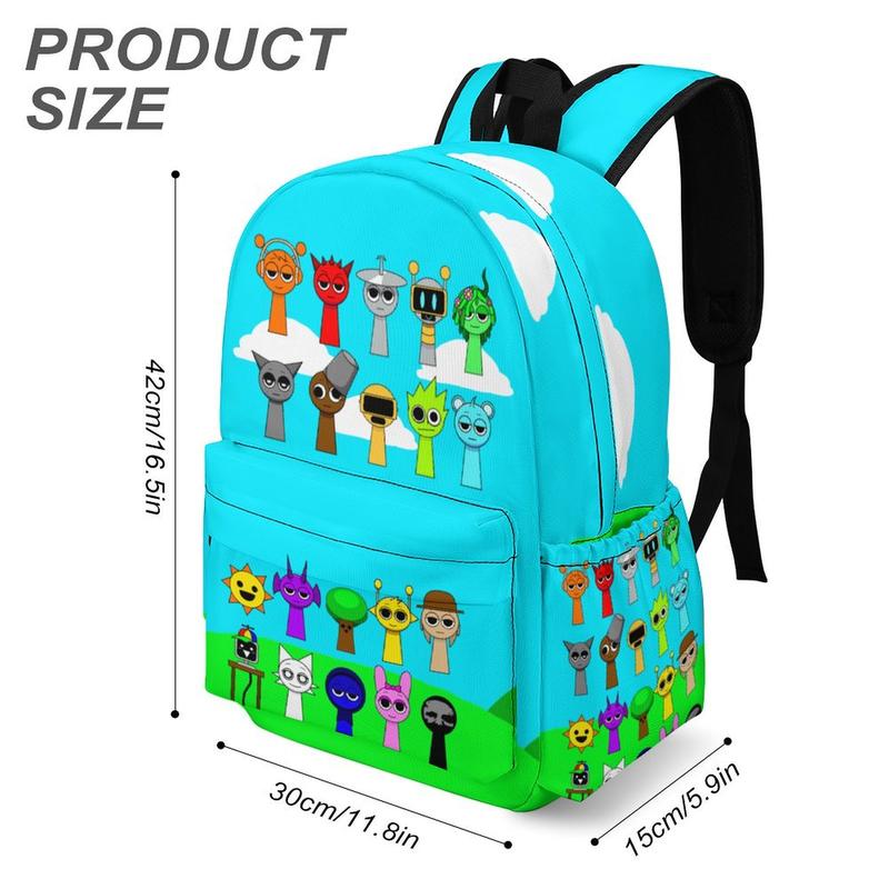 Sprunki Backpack Cartoon Cute Travel Backpack Lightweight for game fans