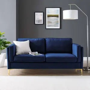 Modway Kaiya Performance Velvet Sofa in Midnight Blue
