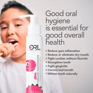 ORL Natural Fluoride-Free Toothpaste | 120ml | Organic Mint Oral Care with Essential Oils, Vitamins & Xylitol | Whitening, Cavity Protection & Vegan