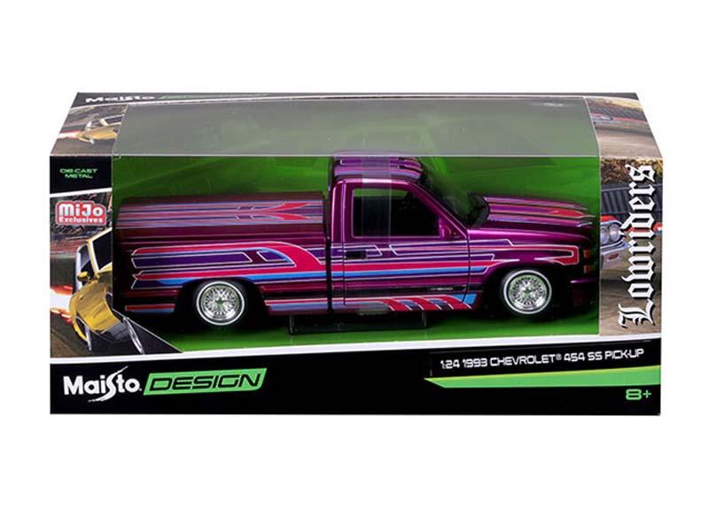 1993 Chevrolet 454 SS Pickup Lowriders – Metallic Purple (Design Lowriders) Diecast 1:24 Scale Model - Maisto 32550PUR