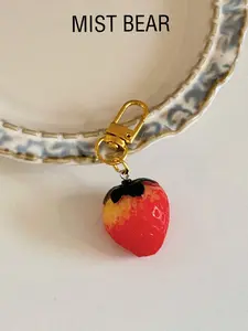 Strawberry Bag Charm Keychain, Cute Fruit Pendant Backpack Accessory, Perfect Gift for Fashion Lovers and Accessories Enthusiasts