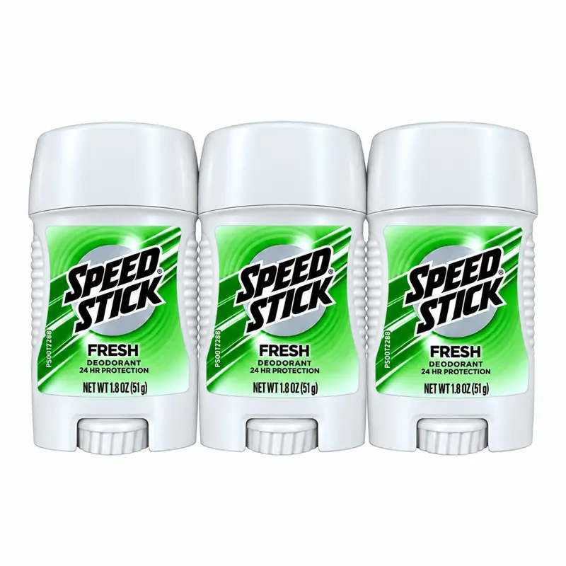 Speed Stick Deodorant for Men, Active Fresh Scent, 1.8 oz (Pack of 3) – 24HR Odor Protection
