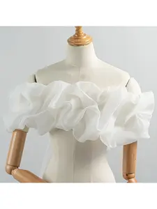 New bride shawl halter wedding dress one-shoulder ruffled temperament slimming off-shoulder shawl